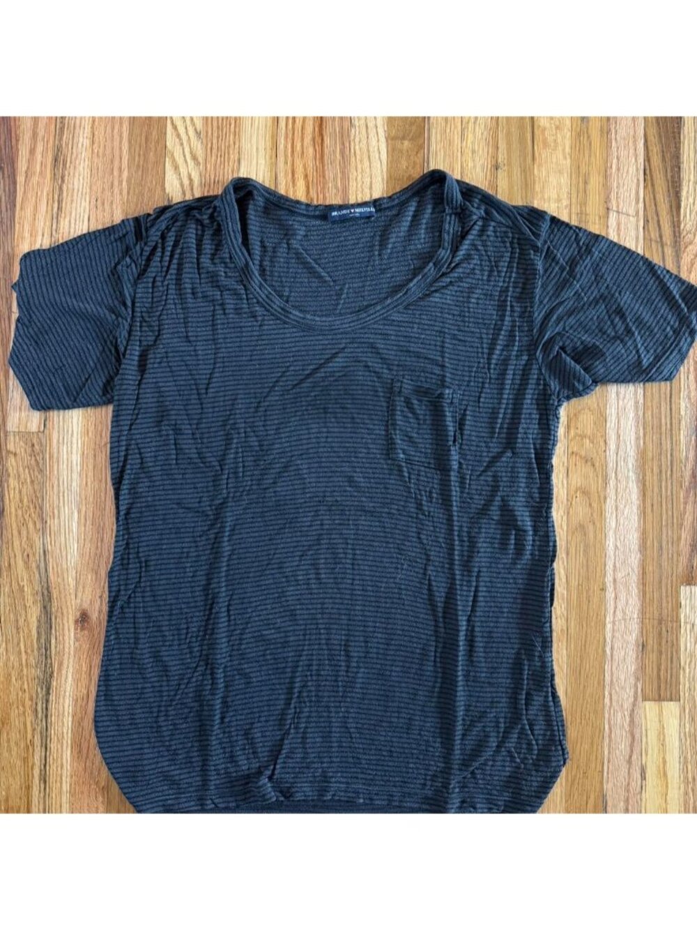 Brandy Melville black striped short sleeve top